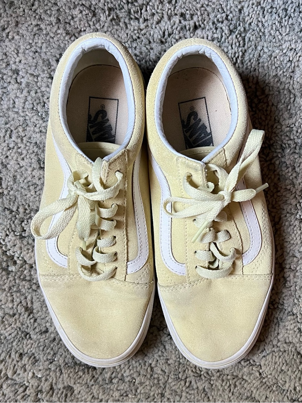 Vans Pastel Yellow Old Skool Suede Sneakers Sz 7.5W